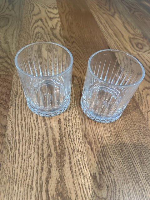 Etched Glass set of 2 (M) $15