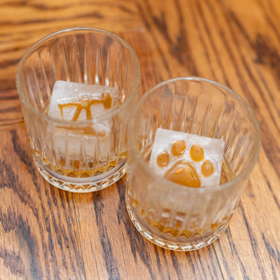 Etched Low Ball Glass Set of 2