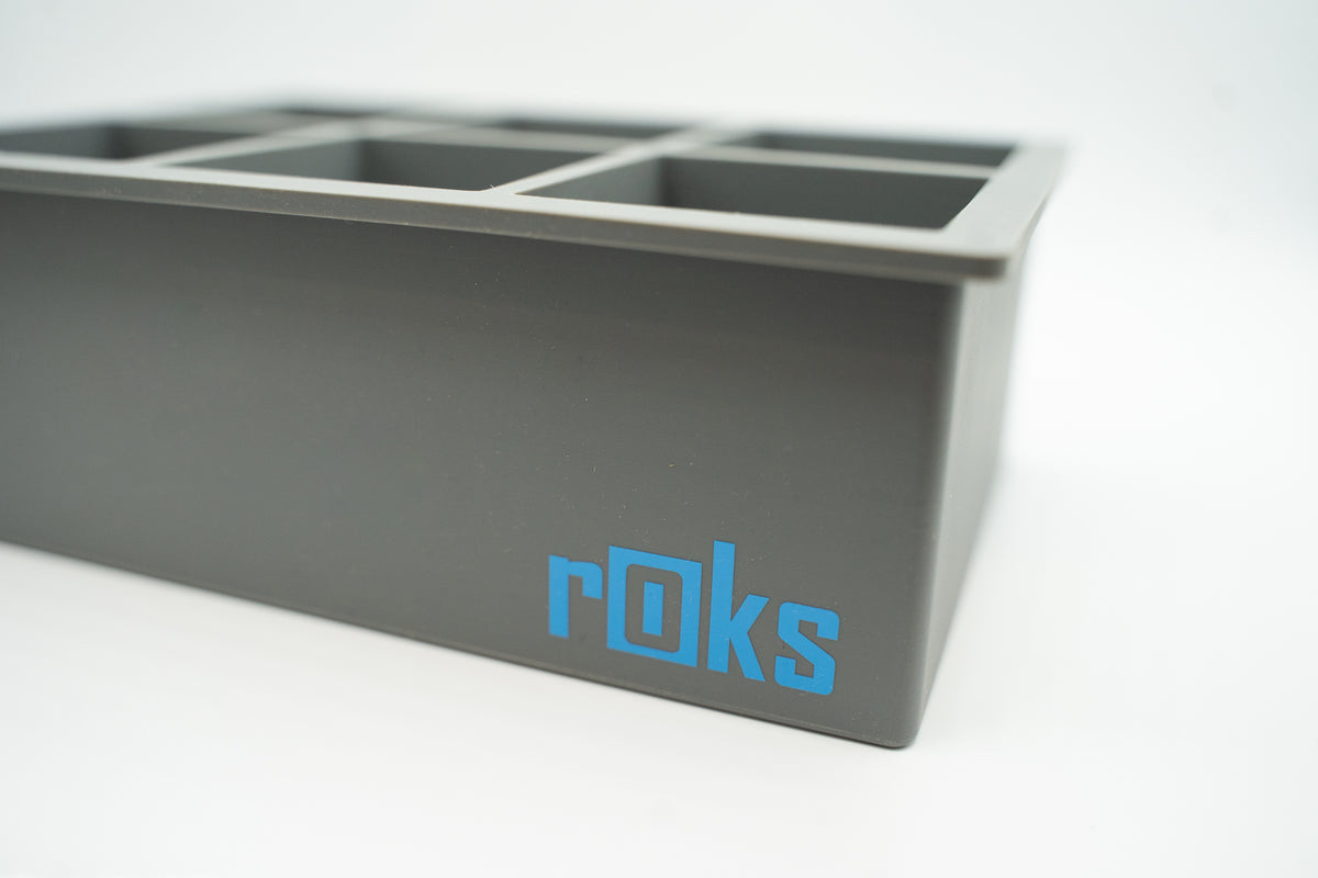 Custom Ice Cubes Roks rOks Ice Tray - Patented Base for Custom Ice Inserts | rOks USA